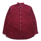 nautica 90s button down shirt, XL, burgundy, cotton, made in Jamaica