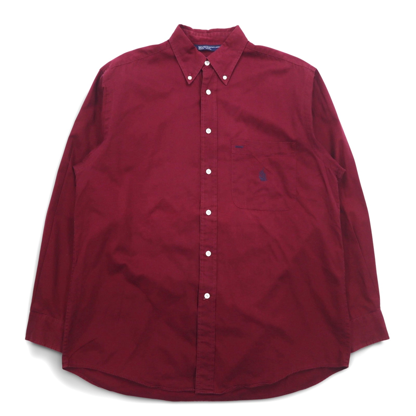 nautica 90s button down shirt, XL, burgundy, cotton, made in Jamaica