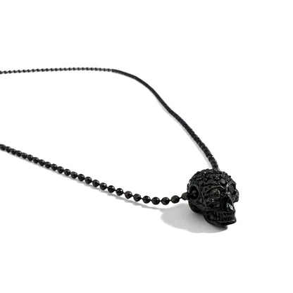 Justin Davis ナチュラル NATURAL スカル ネックレス BLACK SPINEL WHITE TOPAZ シルバー925 ボールチェーン