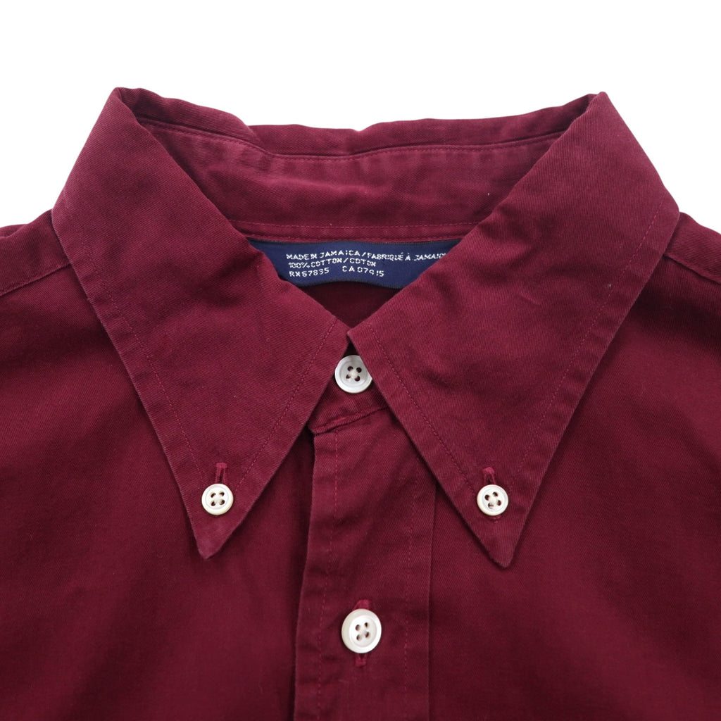 nautica 90s button down shirt, XL, burgundy, cotton, made in Jamaica