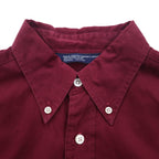 nautica 90s button down shirt, XL, burgundy, cotton, made in Jamaica