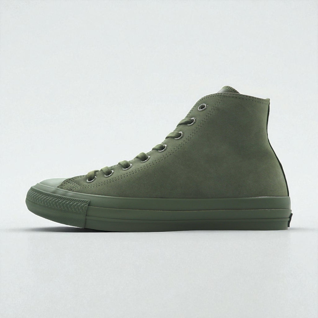CONVERSE x ENGINEERED GARMENTS x BEAMS ALL STAR 100 OX High-Top Sneakers, Size 26.5cm, Khaki Suede, Leather, and Canvas, 1CL015, Unused