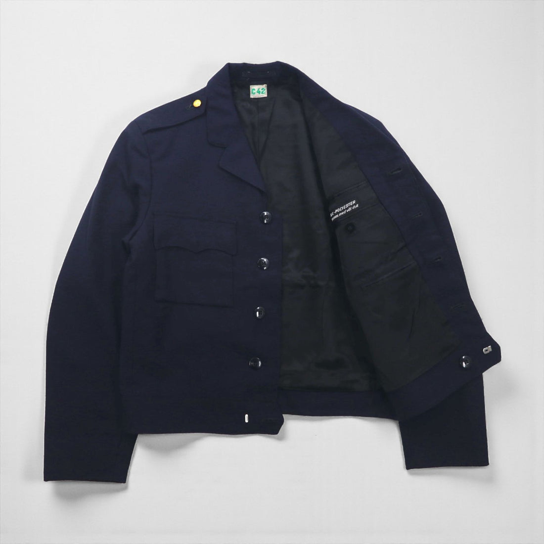 70s Swedish Vintage Military Uniform アイクジャケット ユーロ ミリタリージャケット S ショート 短丈 エポレット 金ボタン CBV KARLSKRONA 70年代 スウェーデン軍