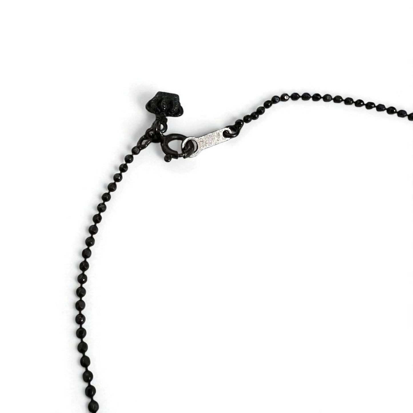 Justin Davis ナチュラル NATURAL スカル ネックレス BLACK SPINEL WHITE TOPAZ シルバー925 ボールチェーン