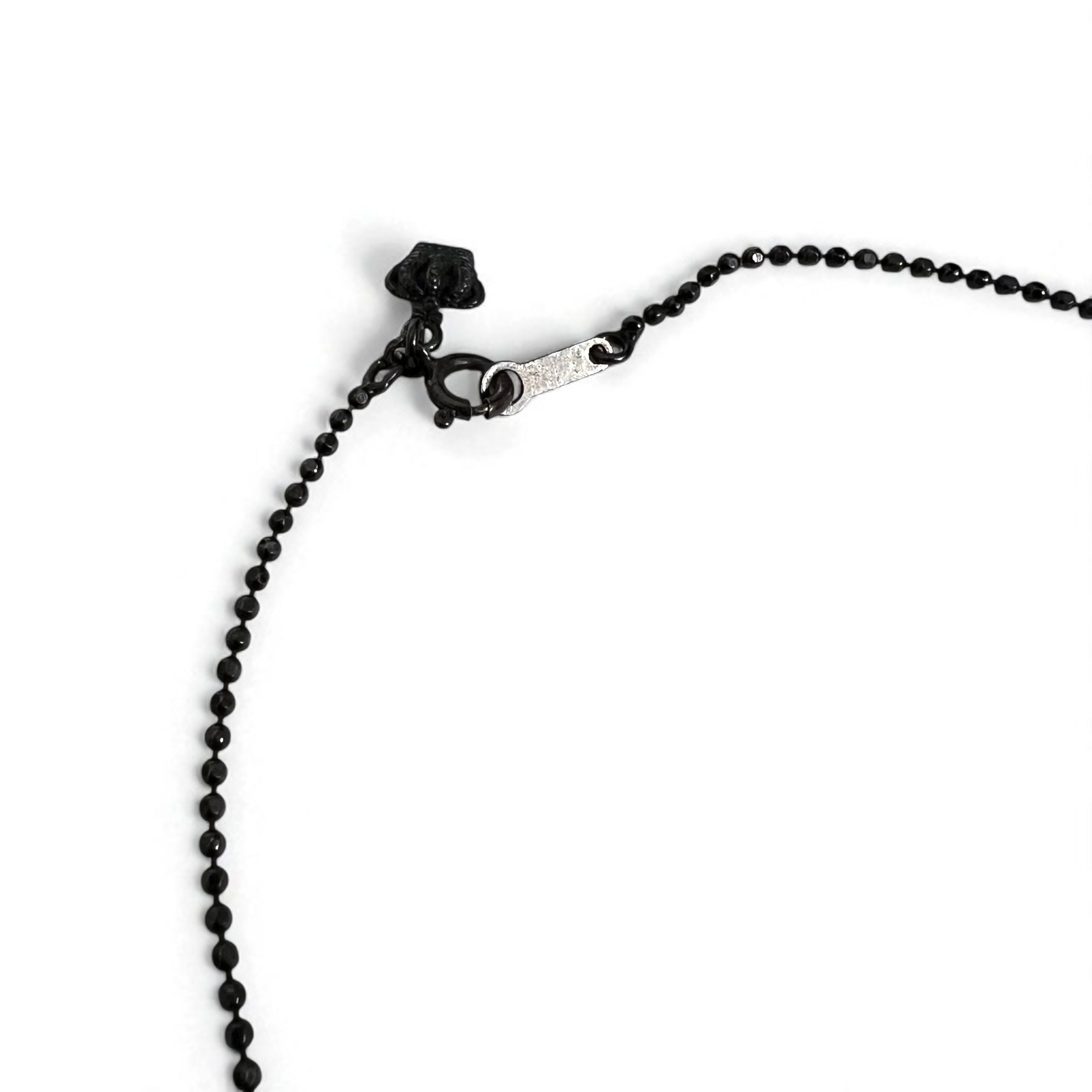 Justin Davis ナチュラル NATURAL スカル ネックレス BLACK SPINEL WHITE TOPAZ シルバー925 ボールチェーン