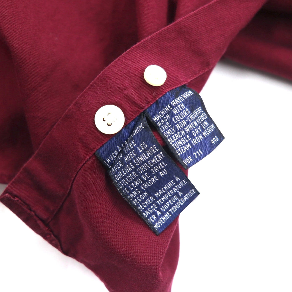 nautica 90s button down shirt, XL, burgundy, cotton, made in Jamaica