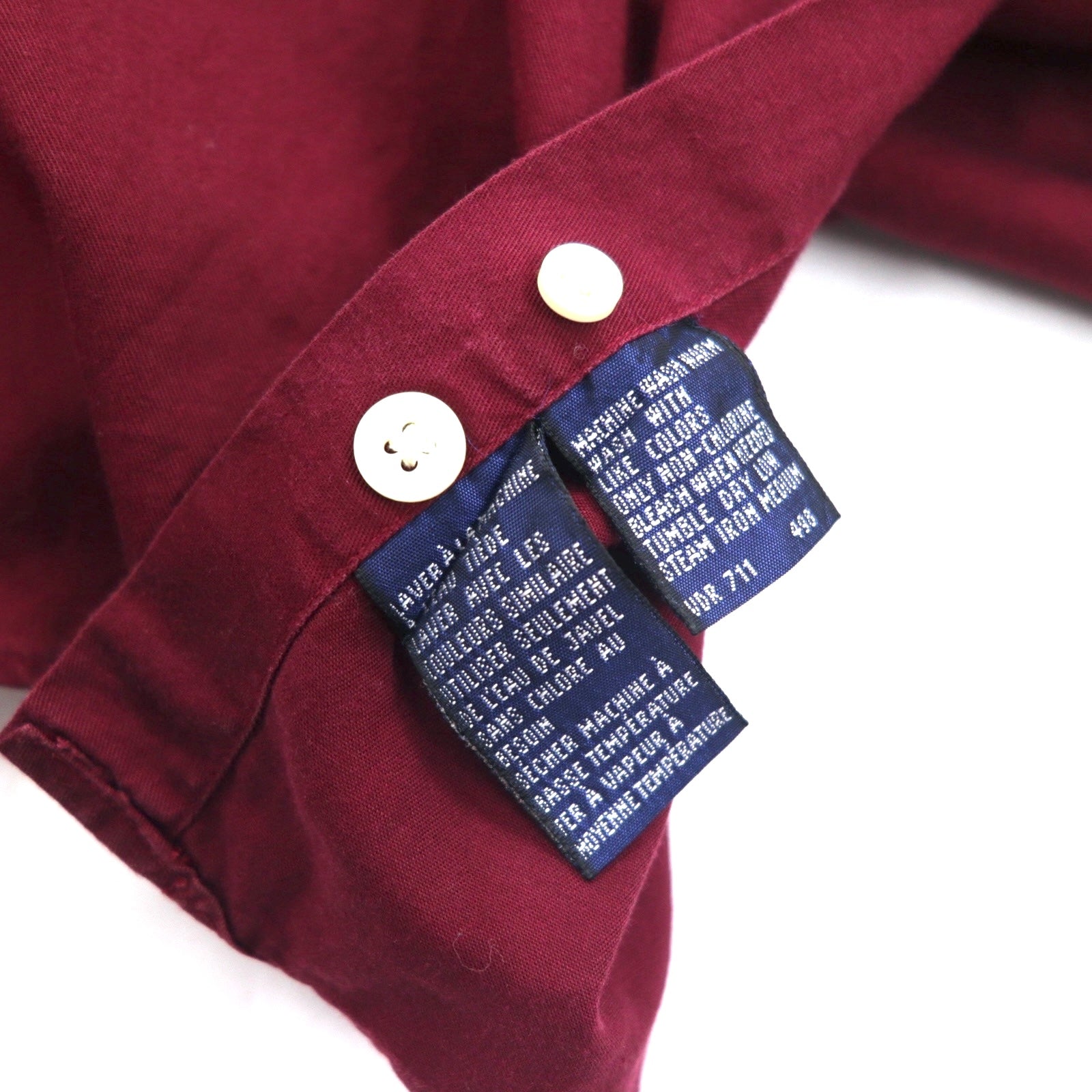 nautica 90s button down shirt, XL, burgundy, cotton, made in Jamaica