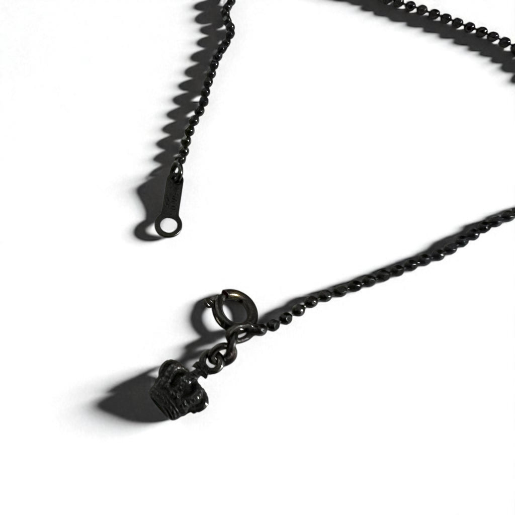 Justin Davis ナチュラル NATURAL スカル ネックレス BLACK SPINEL WHITE TOPAZ シルバー925 ボールチェーン