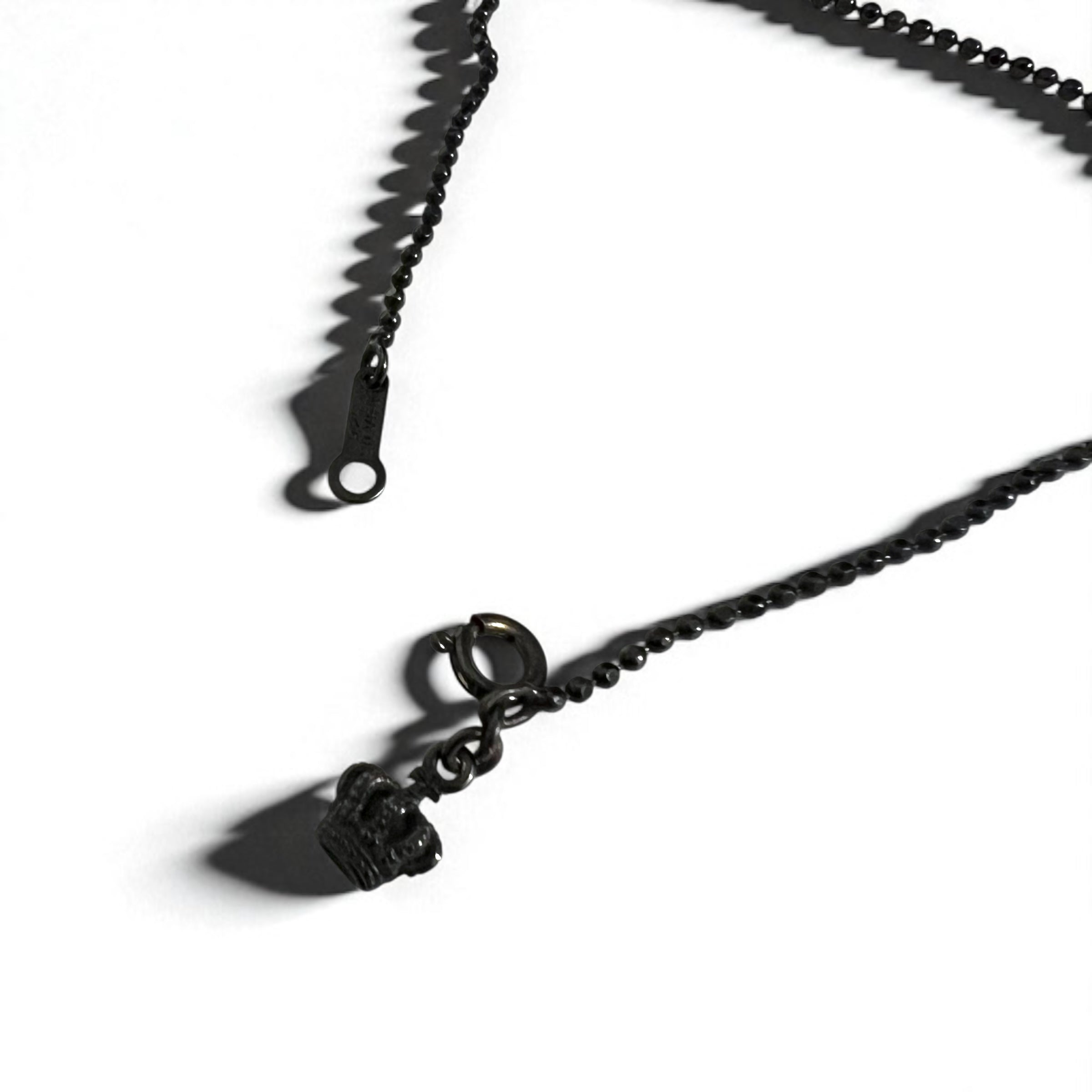 Justin Davis ナチュラル NATURAL スカル ネックレス BLACK SPINEL WHITE TOPAZ シルバー925 ボールチェーン