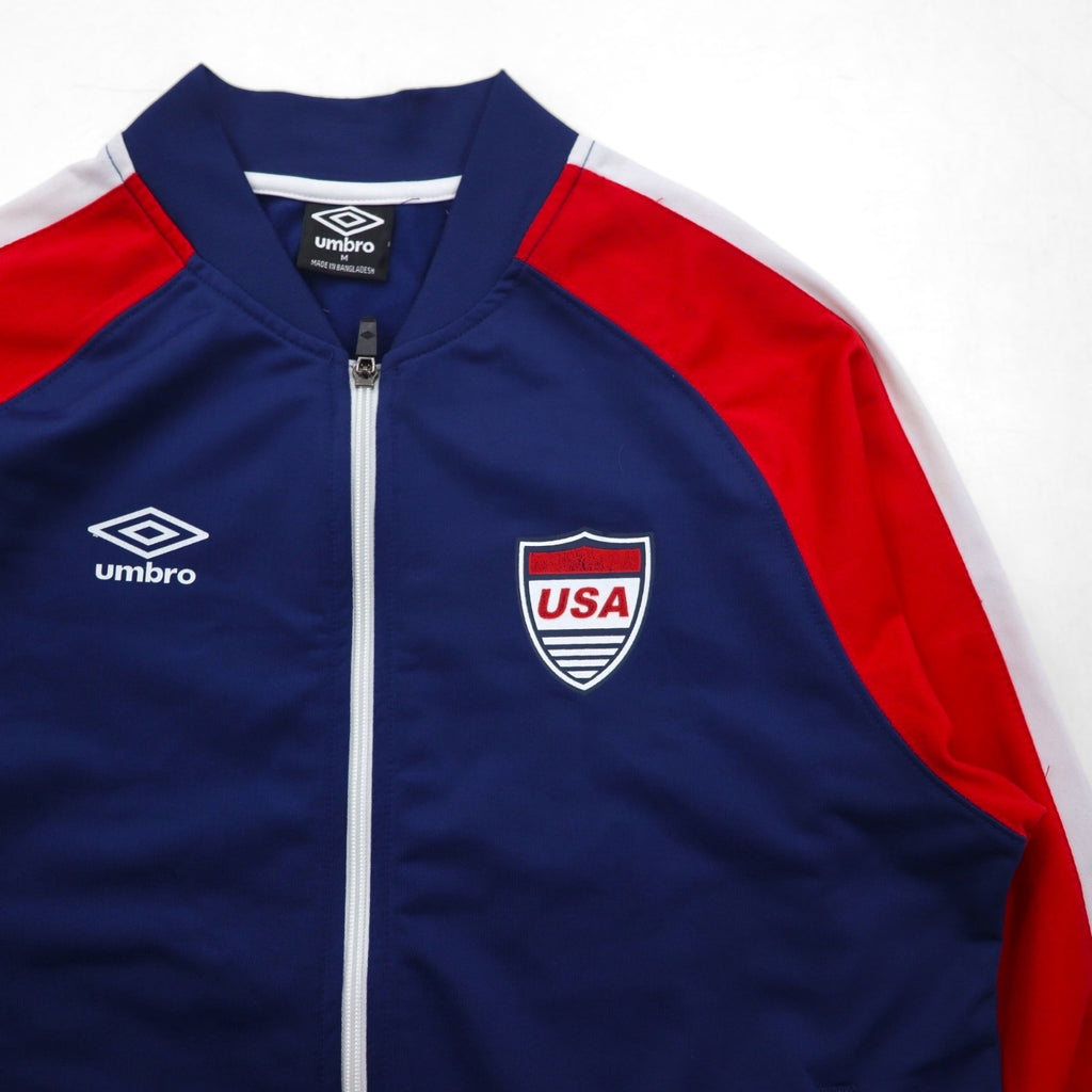 UMBRO Track Jacket, Jersey, Size M, Navy, Tricolor, Polyester, USA Model