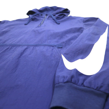 NIKE Half Zip Anorak Parka M Navy Sleeve Logo Swoosh NSW JKT HD WVN PKBL 833867-429