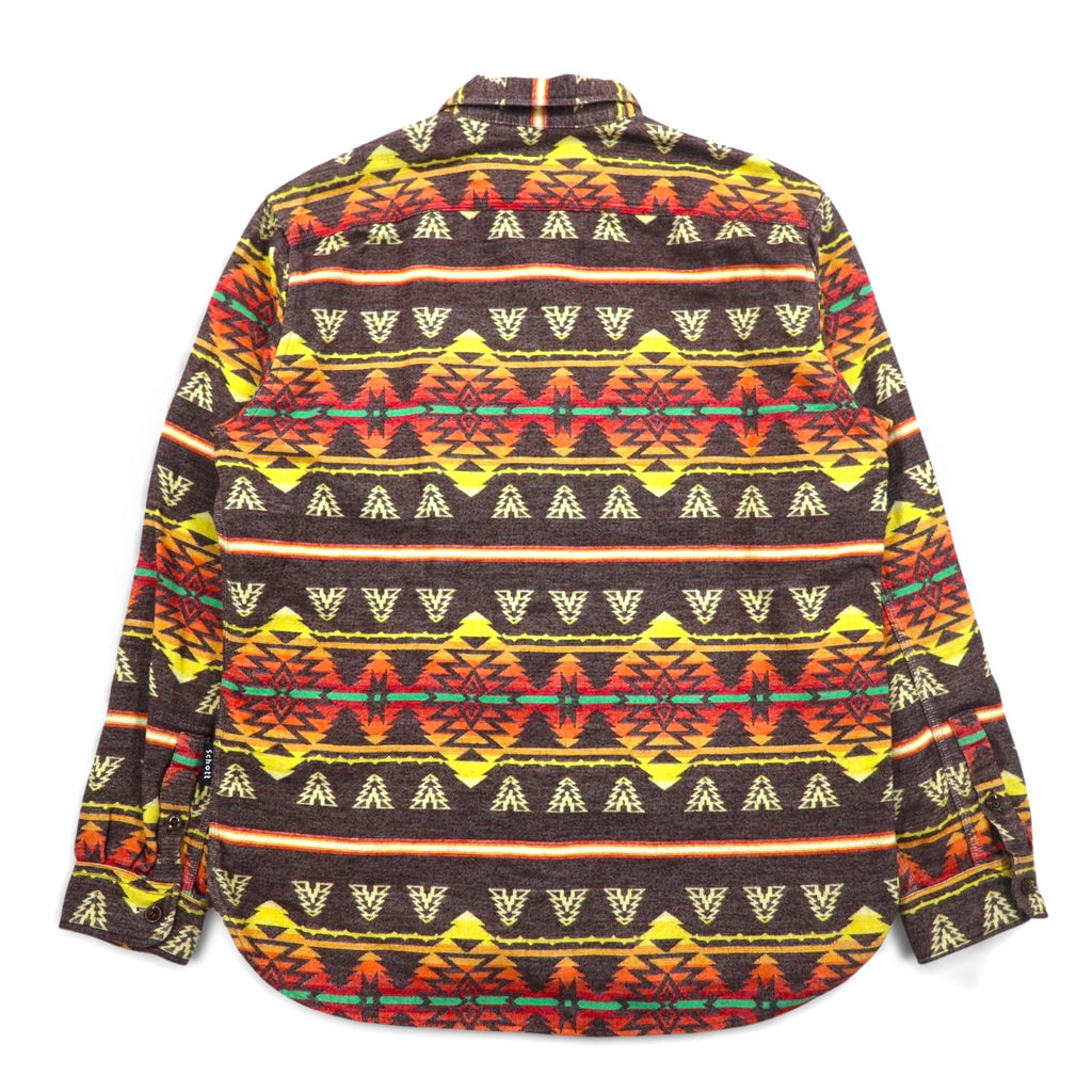 SCHOTT BROS. Native American print flannel shirt, L, multicolor, cotton, chest pocket, 3105047