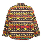 SCHOTT BROS. Native American print flannel shirt, L, multicolor, cotton, chest pocket, 3105047