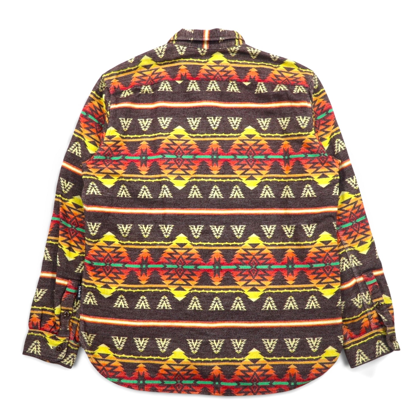 SCHOTT BROS. Native American print flannel shirt, L, multicolor, cotton, chest pocket, 3105047