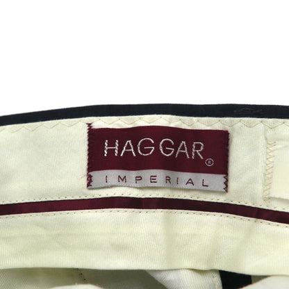 USA製 80年代 HAGGAR 2タック センタープレス スラックスパンツ M グレー ポリエステル ウール