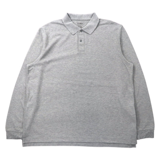 日本然リトテ-古着オンライン-L.L.Bean 長袖ポロシャツ XL グレー コットン TRADITIONAL FIT ビッグサイズ-L.L.Bean Long Sleeve Polo Shirt XL Gray Cotton Traditional Fit Big Size