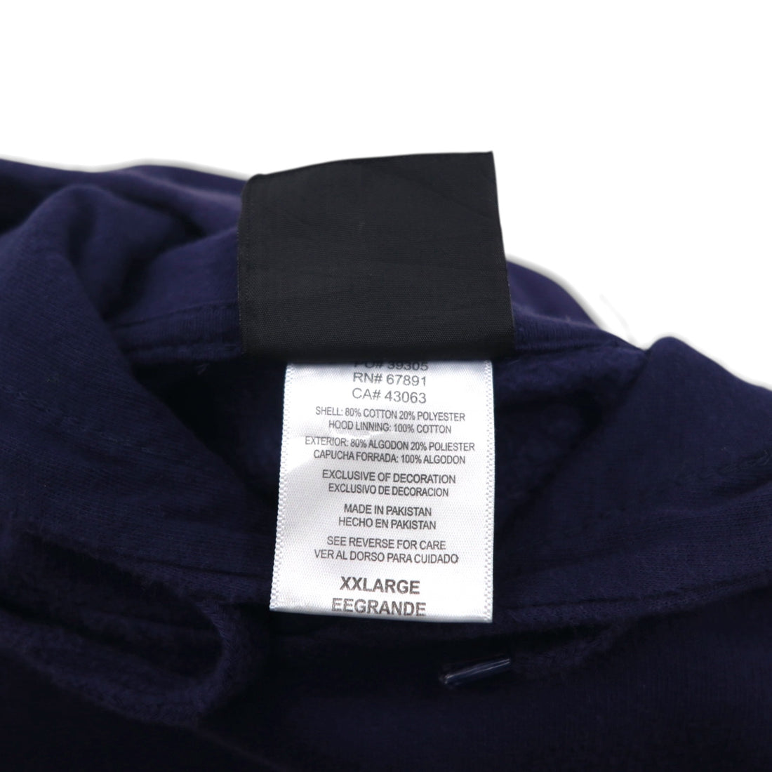 GENUINE STUFF College Arch Logo Hoodie, 2XL, Navy Cotton, Kangaroo Pocket, BUTLER