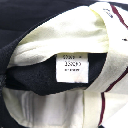 USA製 80年代 HAGGAR 2タック センタープレス スラックスパンツ M グレー ポリエステル ウール