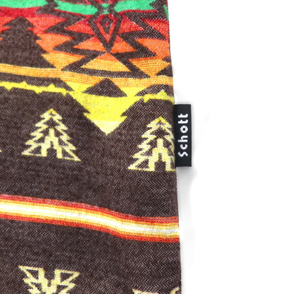SCHOTT BROS. Native American print flannel shirt, L, multicolor, cotton, chest pocket, 3105047