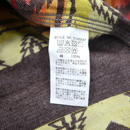 SCHOTT BROS. Native American print flannel shirt, L, multicolor, cotton, chest pocket, 3105047