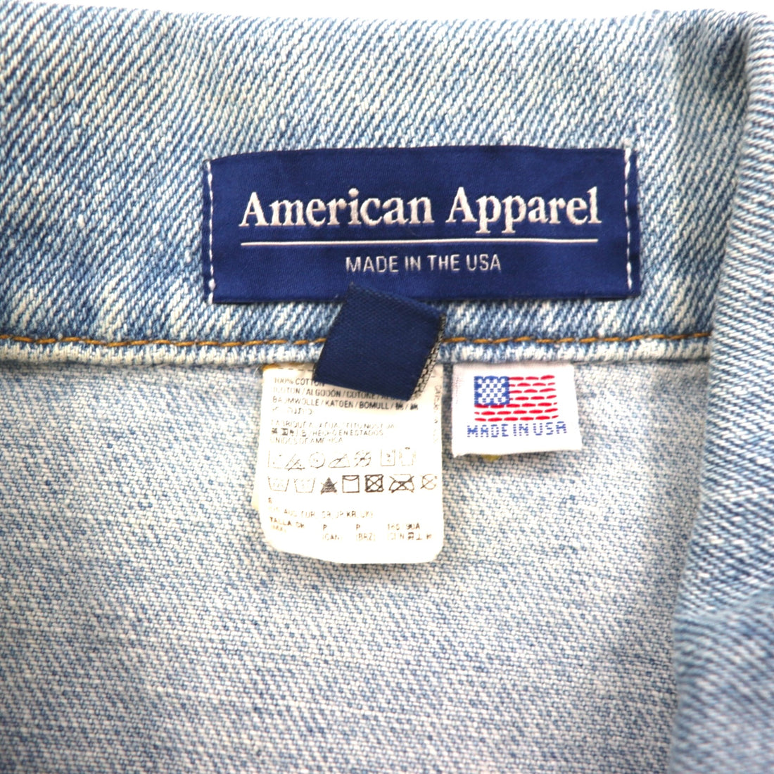 American Apparel USA製 デニムジャケット Gジャン S インディゴ ブルー コットン