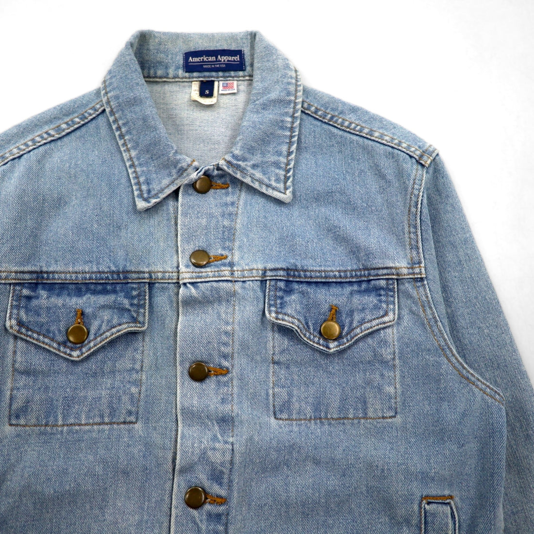 American Apparel USA製 デニムジャケット Gジャン S インディゴ ブルー コットン