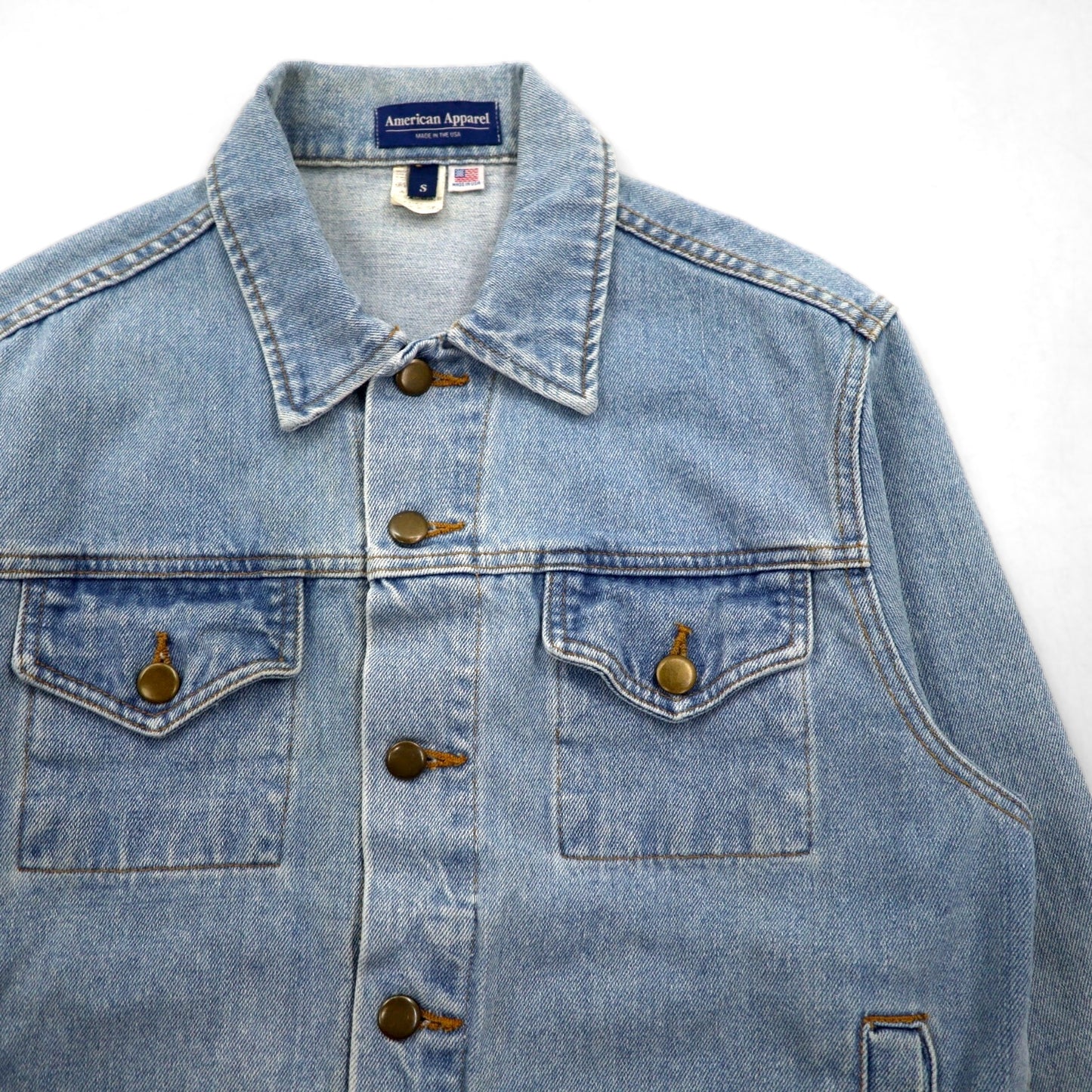 American Apparel USA製 デニムジャケット Gジャン S インディゴ ブルー コットン