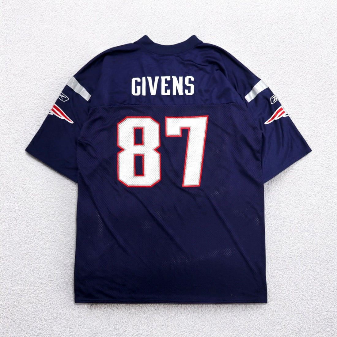 Reebok ゲームシャツ NFL Patriotsフットボール ユニフォーム XL ネイビー メッシュ ナイロン ナンバリング