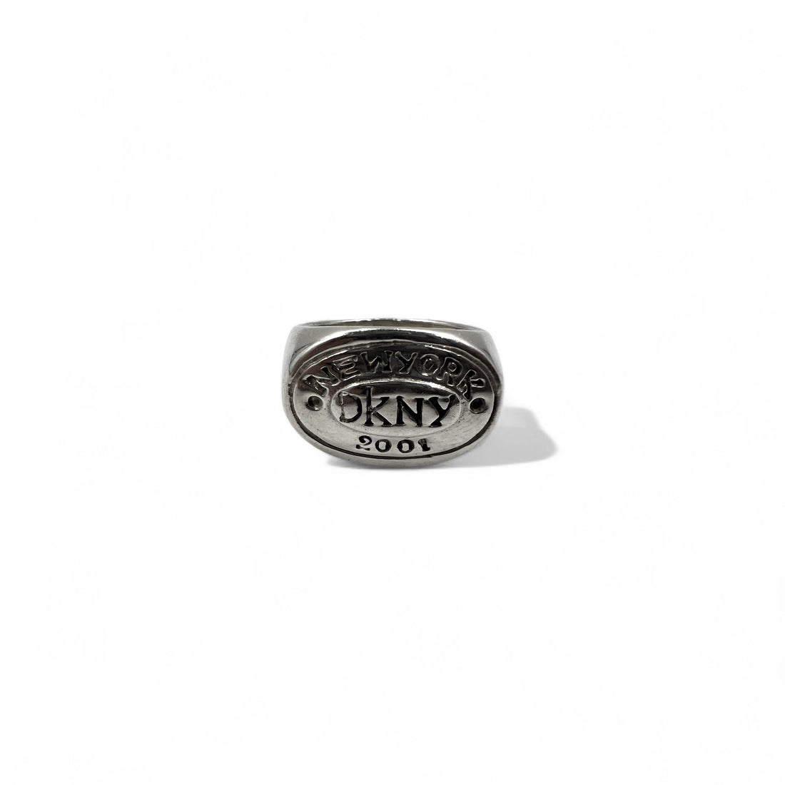 DKNY 00s Signet Ring, Size 15, Silver 925, New York, 2001