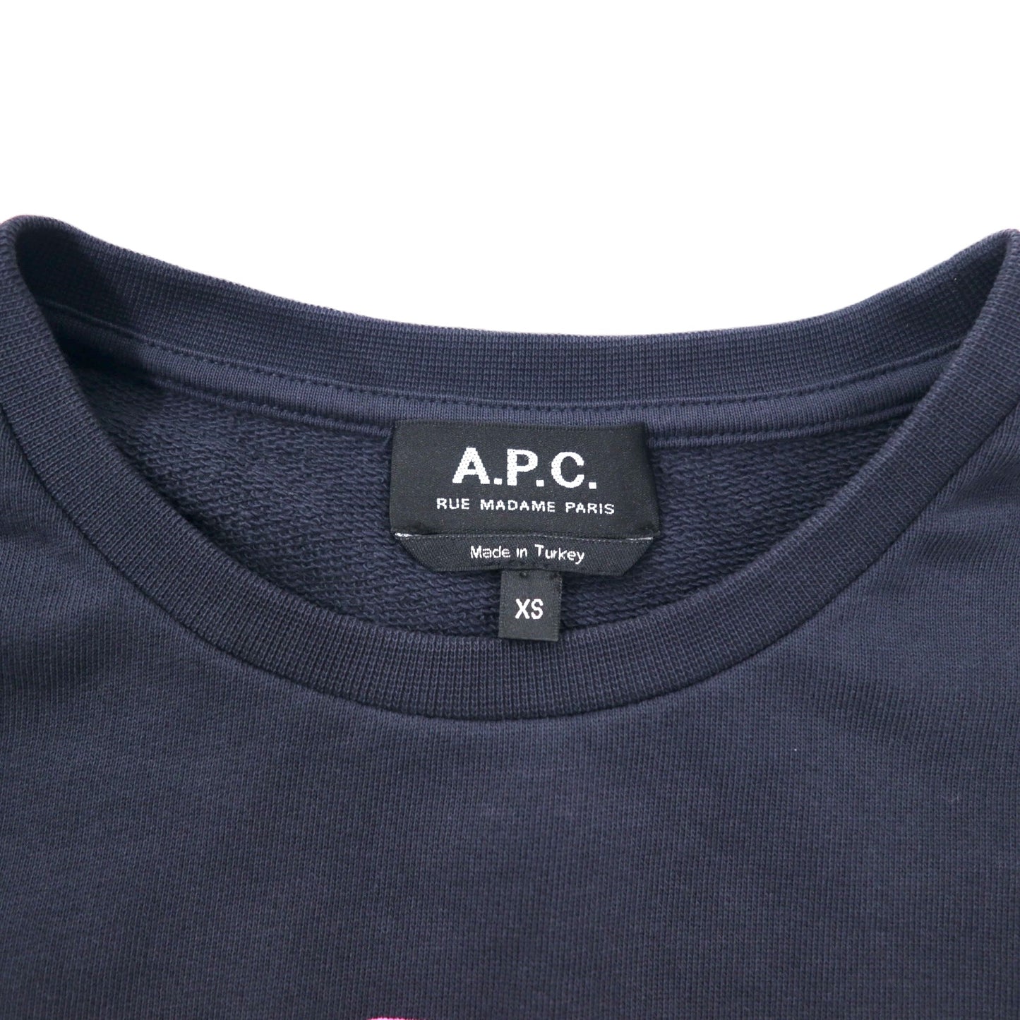 A.P.C. プリント スウェット XS ネイビー コットン V2.0 by touitronic