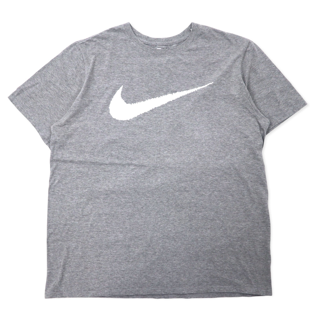 日本然リトテ-古着オンライン-NIKE スウォッシュロゴ プリント Tシャツ XXL グレー コットン ATHLETIC CUT ビッグサイズ エルサルバドル製-NIKE Swoosh Logo Print T-Shirt XXL Gray Cotton ATHLETIC CUT Big Size El Salvador Made