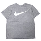 日本然リトテ-古着オンライン-NIKE スウォッシュロゴ プリント Tシャツ XXL グレー コットン ATHLETIC CUT ビッグサイズ エルサルバドル製-NIKE Swoosh Logo Print T-Shirt XXL Gray Cotton ATHLETIC CUT Big Size El Salvador Made