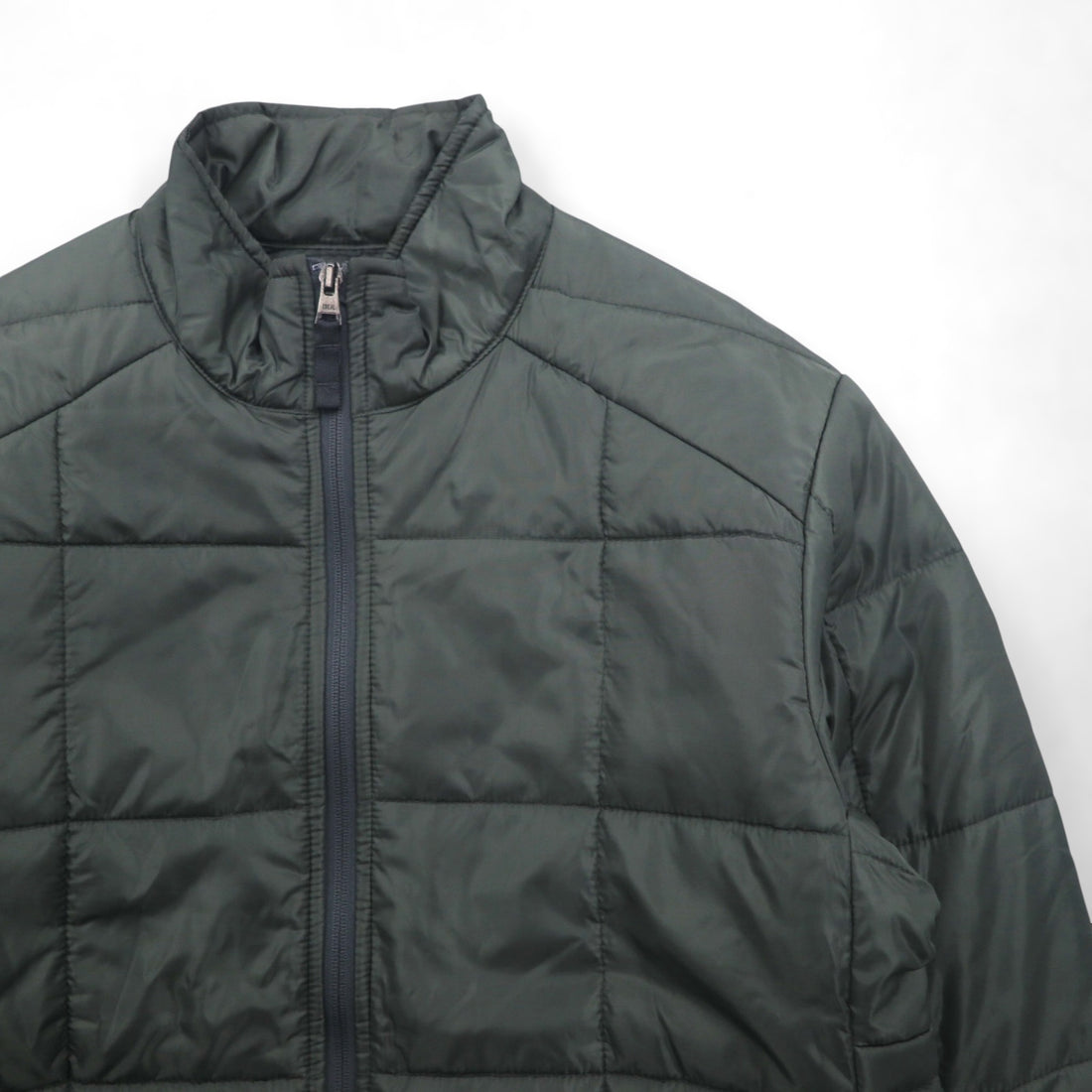 Eddie Baue Stand Collar Padded Down Jacket, Medium, Khaki, Quilted, Ideal Zip