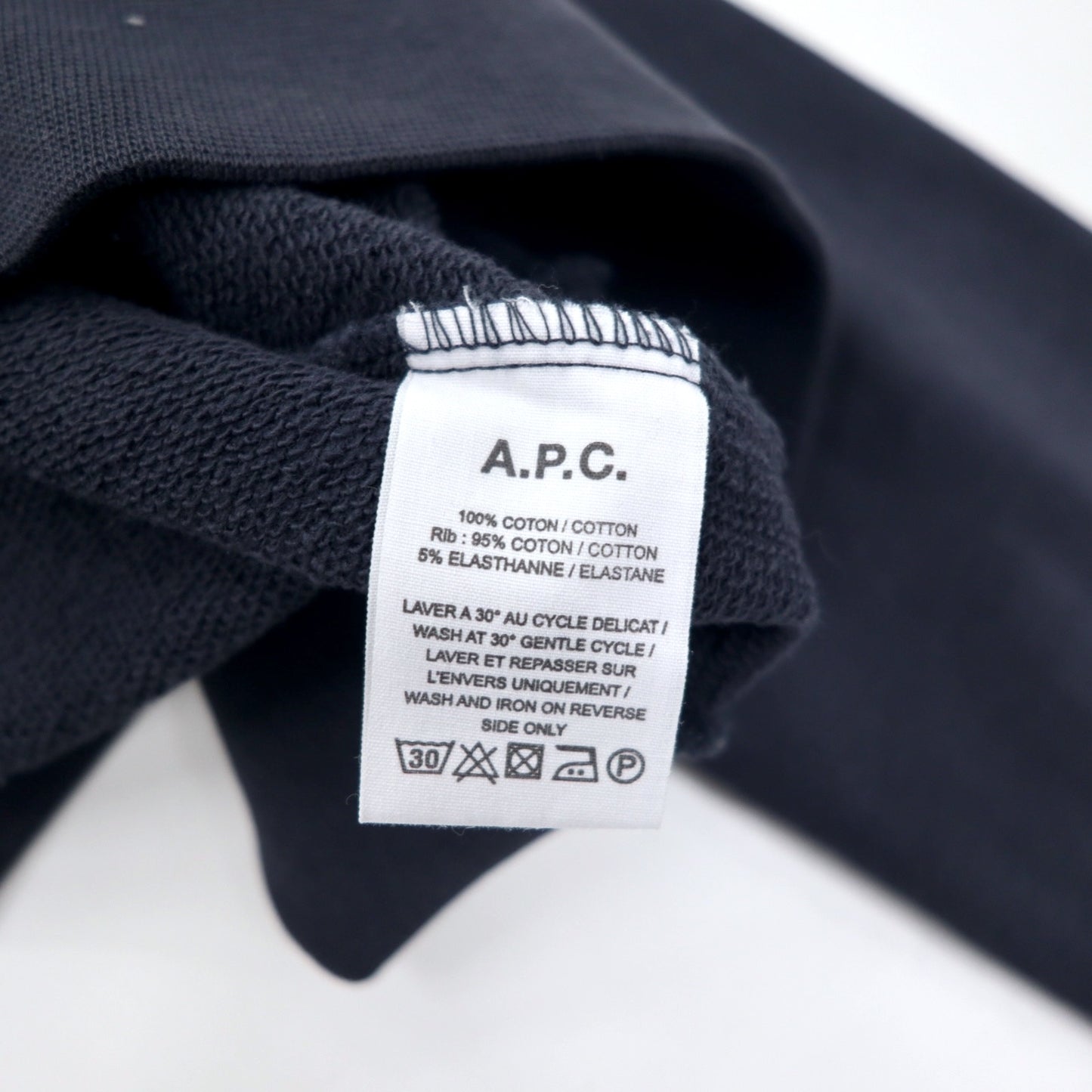 A.P.C. プリント スウェット XS ネイビー コットン V2.0 by touitronic