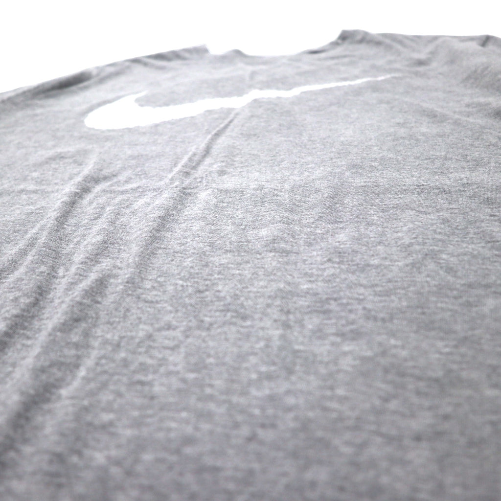 NIKE スウォッシュロゴ プリント Tシャツ XXL グレー コットン ATHLETIC CUT ビッグサイズ エルサルバドル製