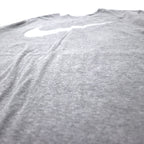 NIKE スウォッシュロゴ プリント Tシャツ XXL グレー コットン ATHLETIC CUT ビッグサイズ エルサルバドル製