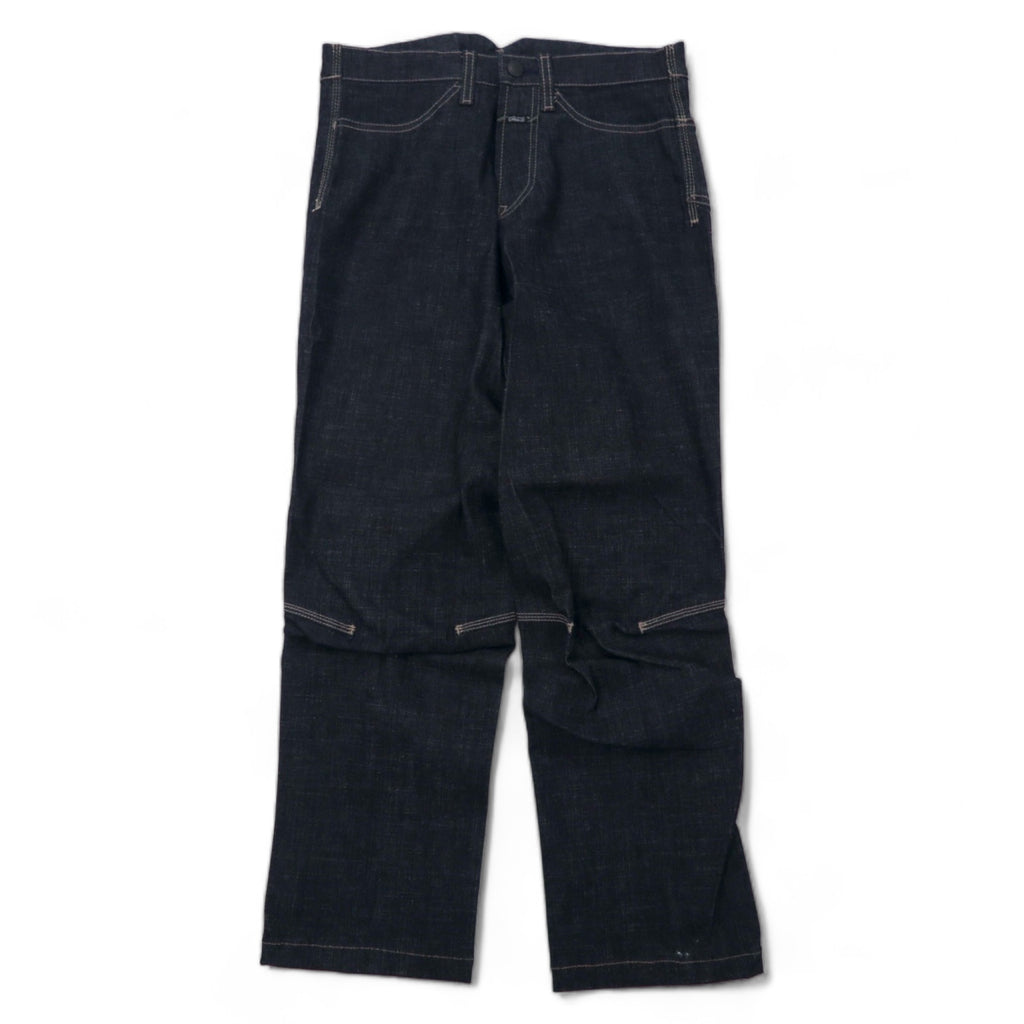 日本然リトテ-古着オンライン-MARITHE FRANCOIS GIRBAUD 立体裁断 デニムパンツ S ブルー 濃紺 コットン ストレッチ ジッパーフライ 日本製-MARITHE FRANCOIS GIRBAUD 3D Cutting Denim Pants S Blue Dark Blue Cotton Stretch Zipper Fly Japan Made