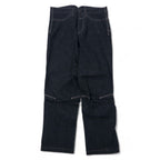 日本然リトテ-古着オンライン-MARITHE FRANCOIS GIRBAUD 立体裁断 デニムパンツ S ブルー 濃紺 コットン ストレッチ ジッパーフライ 日本製-MARITHE FRANCOIS GIRBAUD 3D Cutting Denim Pants S Blue Dark Blue Cotton Stretch Zipper Fly Japan Made