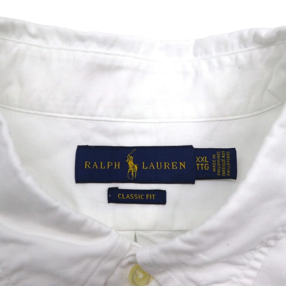 RALPH LAUREN Oxford Button-Down Shirt, 2XL, White, Classic Fit, Small Pony Embroidery
