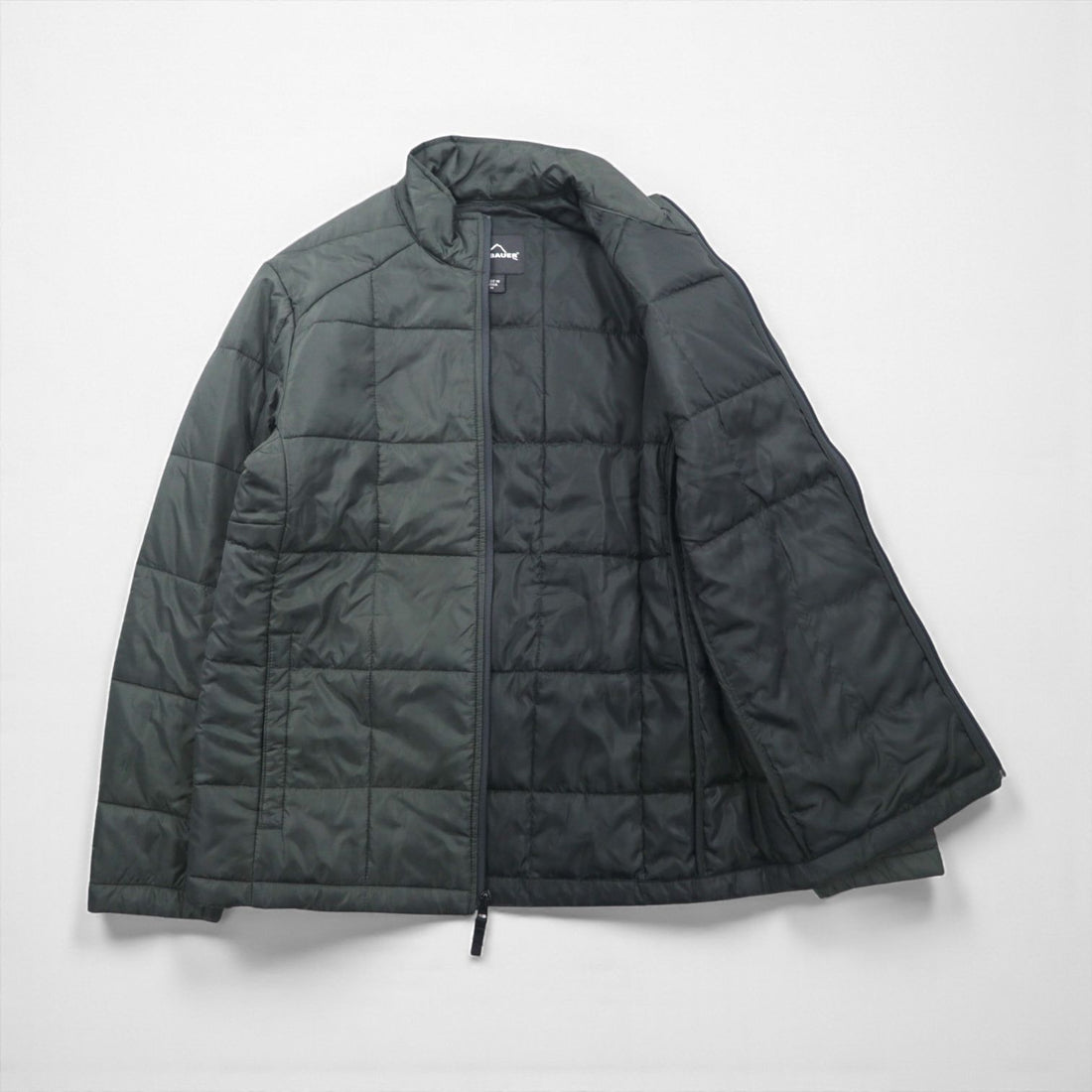 Eddie Baue Stand Collar Padded Down Jacket, Medium, Khaki, Quilted, Ideal Zip