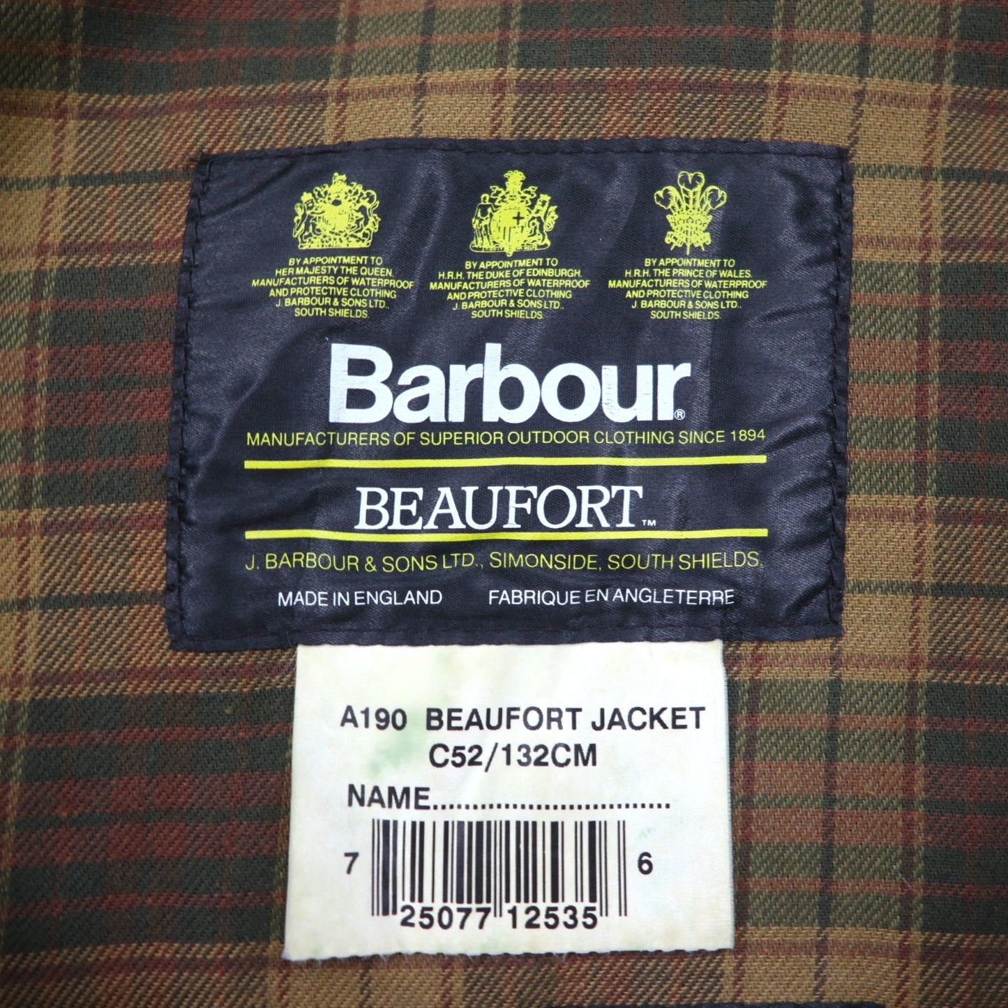 BARBOUR Beaufort Oiled Jacket, Size 2XL, Brown, Waxed Cotton, Made in England, 3 Royal Warrants