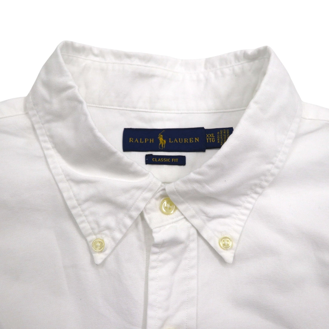 RALPH LAUREN Oxford Button-Down Shirt, 2XL, White, Classic Fit, Small Pony Embroidery