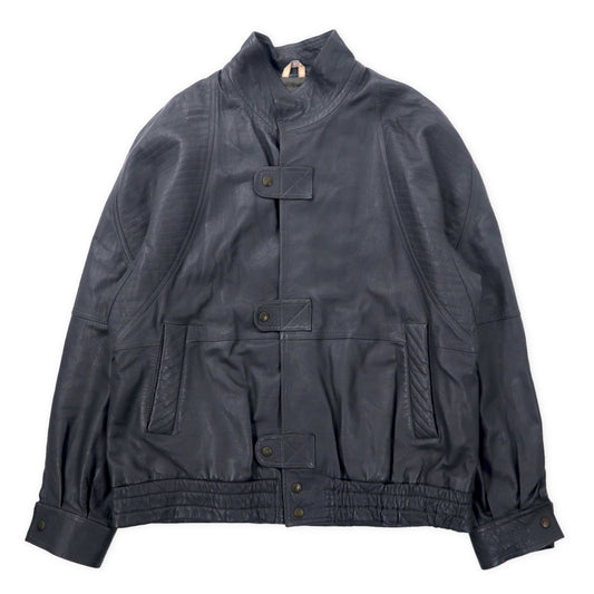 日本然リトテ-古着オンライン-Euro Vintage Leather Jacket ユーロヴィンテージ レザージャケット 48 グレー VERA PELLE スナップボタン everest-EURO Vintage Leather Jacket Euroovintage Leather Jacket 48 Gray VERA PELLE Snap button Everest