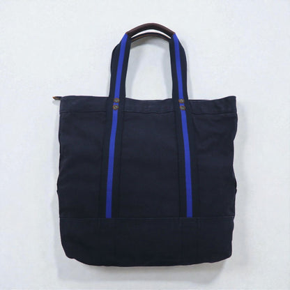 Polo Ralph Lauren ヴィンテージ加工 ビッグポニー キャンバス トートバッグ ネイビー 刺繍 ジップ