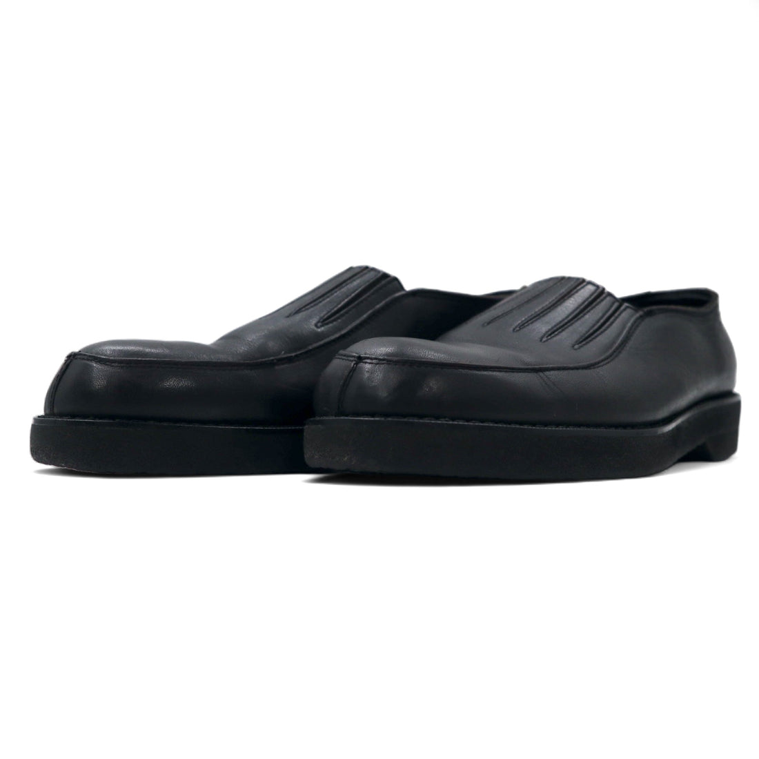 COMME des GARCONS Rubber sole slip-on loafers 24.5cm Black Leather