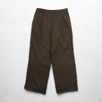LAUREN RALPH LAUREN 90年代 120's & CASHMERE カシミヤ 2タック ワイド スラックスパンツ M ブラウン ウール