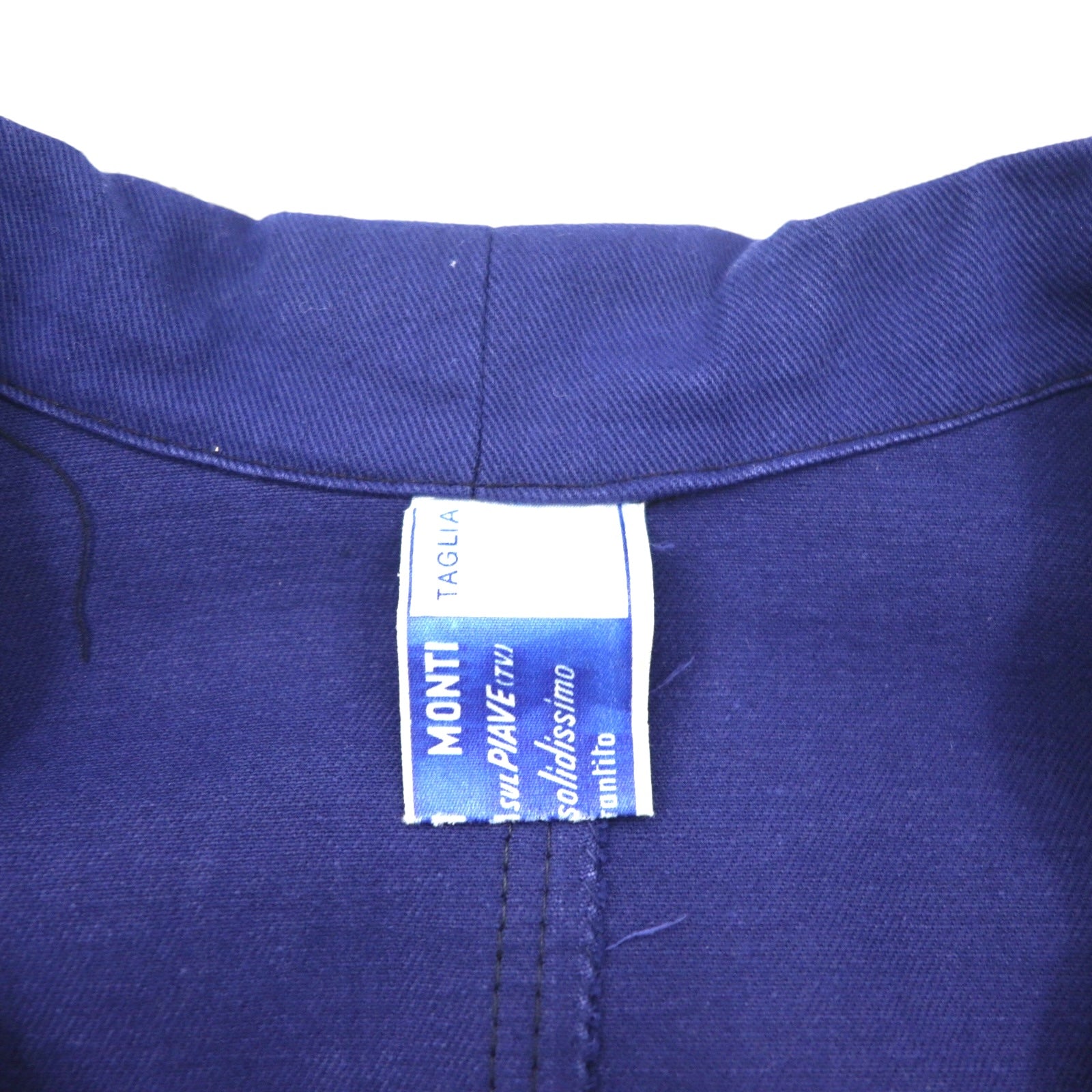 Vintage 70s Italian Made Work Jacket by Fratelli Monti. 70s Italian Euro Work Coverall, Size XL, Blue. SANFOR.