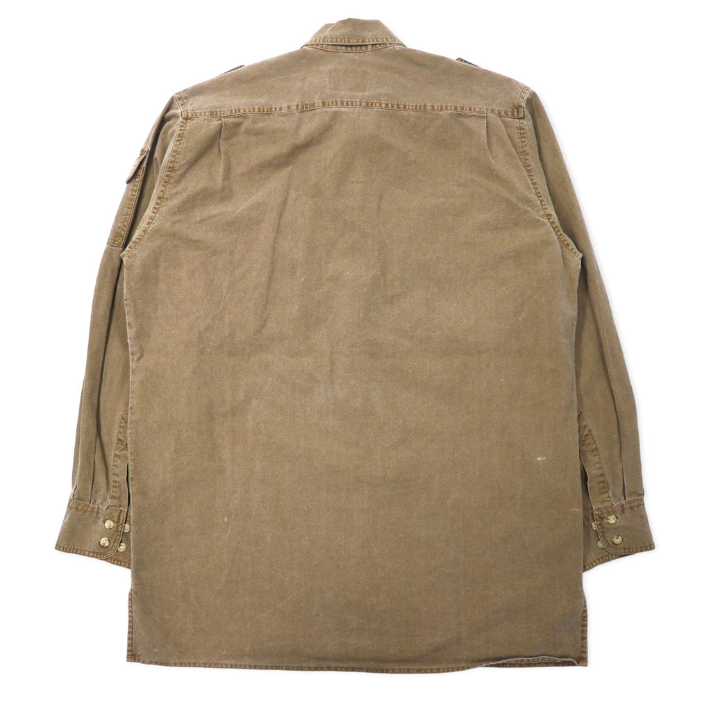 Cabela's 90s Field Shirt, Large, Khaki, Cotton, Epaulettes, Military