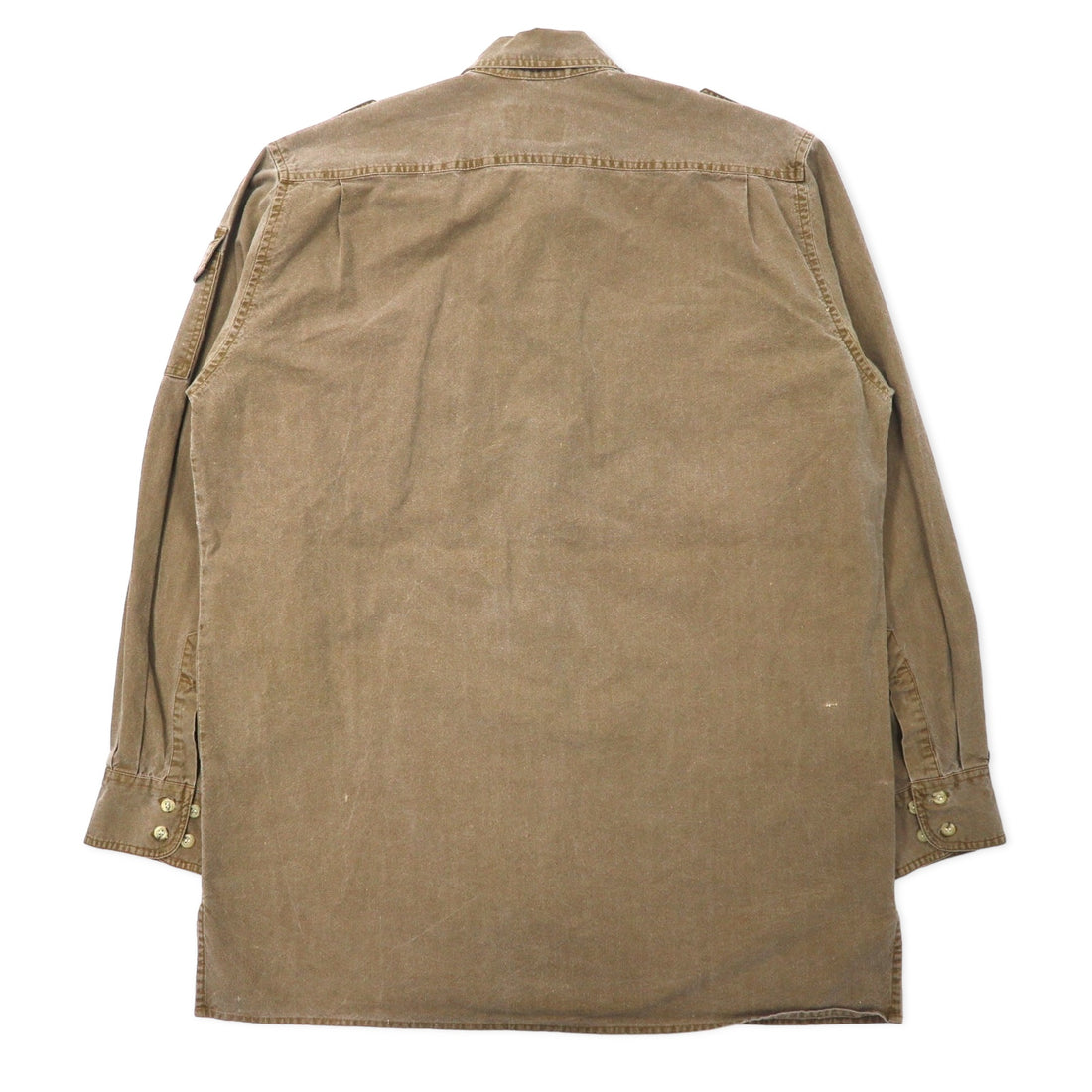 Cabela's 90s Field Shirt, Large, Khaki, Cotton, Epaulettes, Military