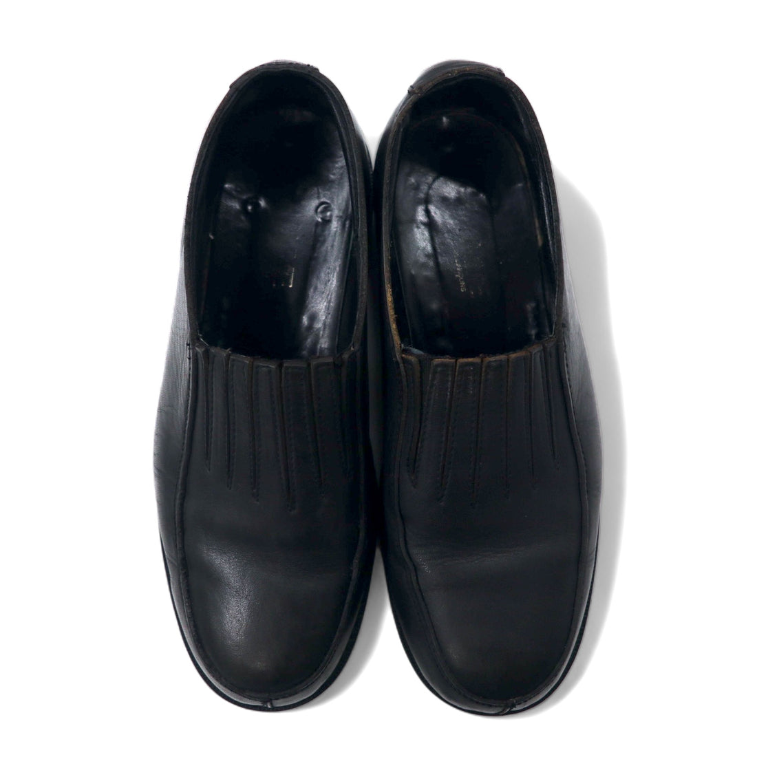 COMME des GARCONS Rubber sole slip-on loafers 24.5cm Black Leather
